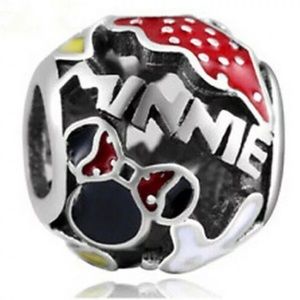 Minnie Mouse Bow Dress Charm Fit Pandora Bracelet